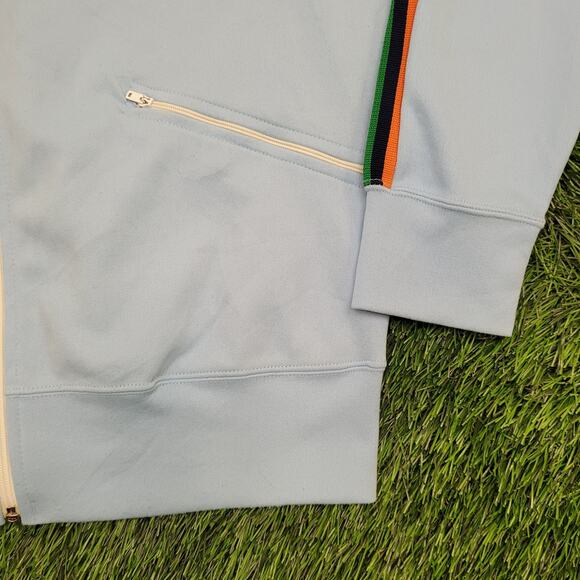 Vintage 80s MOD Stripes Track Jacket Womens Large 21x26 Blue - Picture 11 of 11